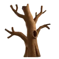 an illustration of an empty tree with a hole in it