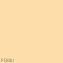 a blue and white penguin with a yellow beak and the word penguin on the bottom right