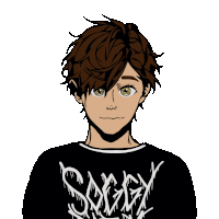 a drawing of a person wearing a shirt that says smokey on it