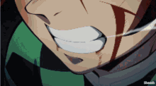 a close up of a person 's face with the word sheesh on the bottom left