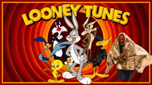 a poster for looney tunes shows bugs bunny tweety and coyote