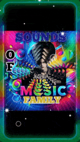 a colorful advertisement for sounds music family