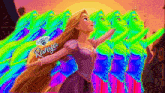 a painting of rapunzel from tangled with a diamond in her hair