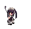 a pixel art of a person standing next to a bomb on a white background .