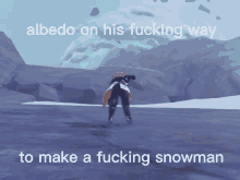 Albedo Snowman GIF - Albedo Snowman Genshin Impact GIFs