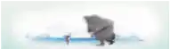 a black and white drawing of a man and a woman standing next to each other in the snow .