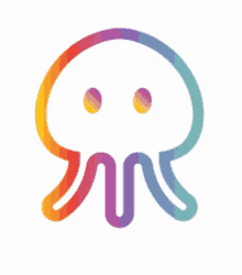 a colorful jellyfish icon with a face on it
