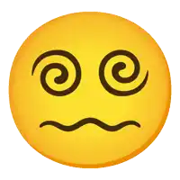 a smiley face with a swirl in the eyes