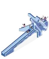 a cartoon drawing of a slide with chinese writing on it