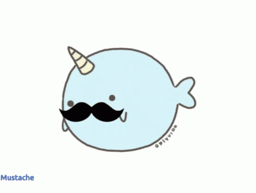 narwhal stuffed animal with mustache