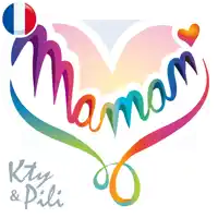 a colorful logo for a company called kty & pili