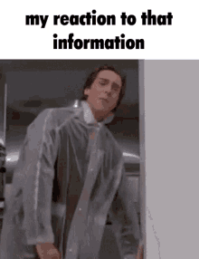 American Psycho My Reaction To That Information GIF - American Psycho My Reaction To That Information Sped Up GIFs