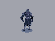 a pixel art drawing of a superhero with a blue light behind him