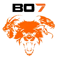 a logo for a company called bo7 with a lion with three heads