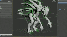 a 3d model of a monster is displayed on a computer screen .
