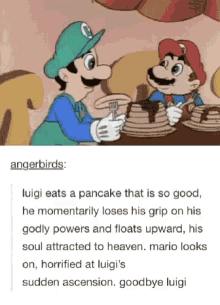 Mario Goodbye Luigi GIF - Mario Goodbye Luigi Pancakes GIFs