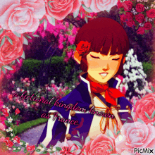 a fictional kingdom known as france is surrounded by pink flowers