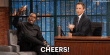 Late Night With Seth Meyers - Pdiddy Cheers GIF - Seth Meyers Late Night Seth Late Night With Seth Meyers GIFs