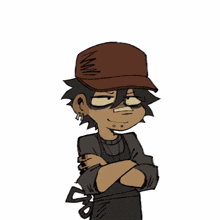 a drawing of a person with their arms crossed
