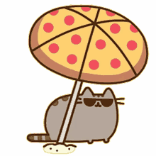 pusheen pizza umbrella