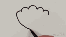a person is drawing a cloud with a marker and the words made in animotica are visible in the corner