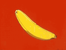 a banana is flying through the air with a red and white striped background .