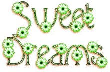 the word sweet dreams is surrounded by pink flowers on a white background