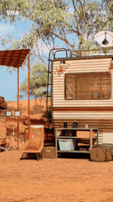 a camper with the word visa on the top of it