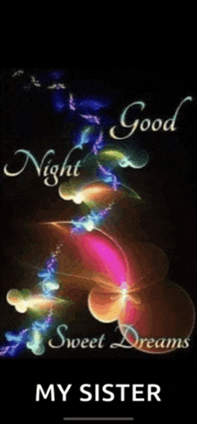 a good night sweet dreams my sister gif