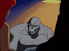 a cartoon of a woman and a monster with the letter g on it