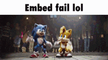 a screenshot of sonic the hedgehog and tails dancing