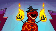 Fiery Snow Man Evil GIF