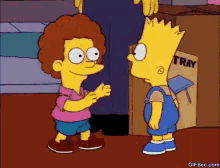 Bart Push GIF - Bart Push Angry GIFs