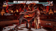 a screenshot of a video game with the words " my honest reaction " at the top