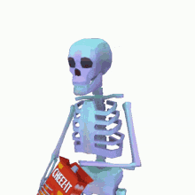 skeleton waiting eating bored playing around