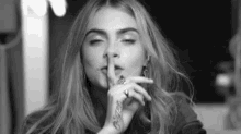 Shh GIF - Cara Delevingne Shh Quiet GIFs