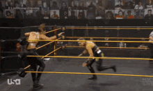 a wrestling match is being broadcasted on usa