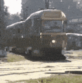 a trolley with the number 10 on the front of it