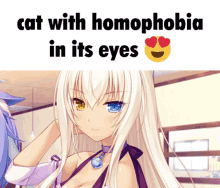 a cat with homophobia in its eyes is shown in a picture