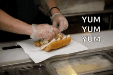 subway sandwich making