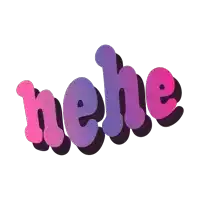 the word nehe is written in purple and pink