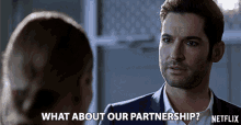 What About Our Partnership Lucifer Morningstar GIF - What About Our Partnership Lucifer Morningstar Tom Ellis GIFs
