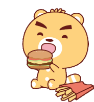 Hamburger Eat Sticker - Hamburger Eat Cute Stickers