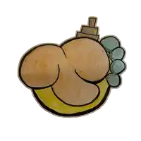 a drawing of a butt with a spray bottle on top of it