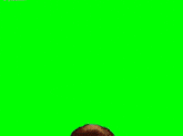 a man with a mustache is standing on a green screen .