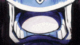 a close up of a person 's mouth with a purple background