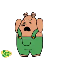 a cartoon of a bear with a speech bubble that says no! no!