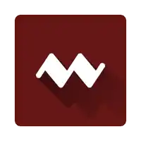 a red square with a white icon on it