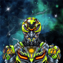 a drawing of a robot with the number 2 on his arm