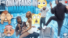 a group of people in a store with the words onlyfans in walmart